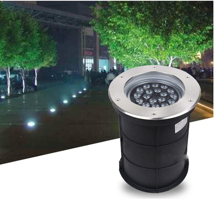 GUODDM Outdoor Recessed Spot Light - 18w Led Underwater Lights, Pool Lights, Pond Lights, High Brightness Diving Light, IP68 Waterproof Fountain Lights (Color : Warm White, Size : 18w(24V))