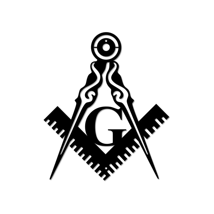 POEM Studio Freemason Metal Wall Sign Art Masonic Compass Metal Home —  CHIMIYA