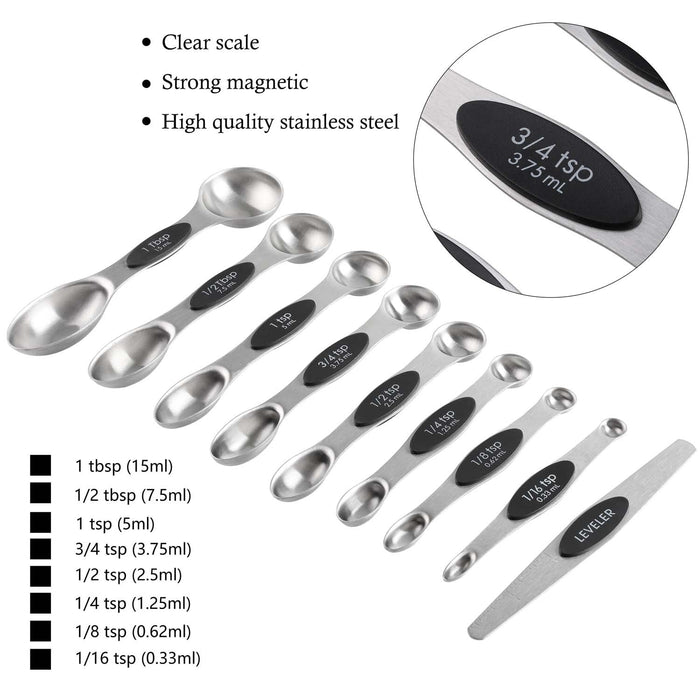 Zulay Kitchen Magnetic Measuring Spoons Set of 8 - White, 1 - Smith's Food  and Drug