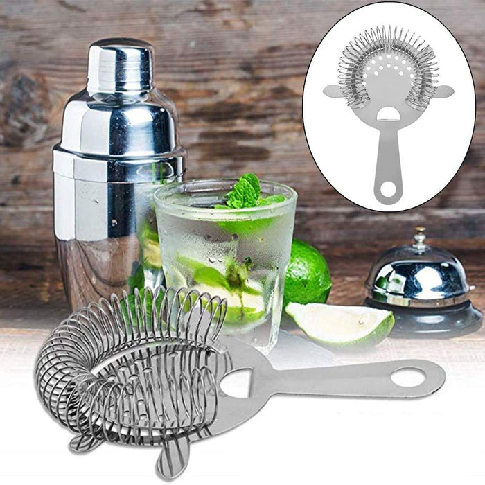 2 Pack of Cocktail Strainer Stainless Steel Bar Cocktail Strainer Filtering  Tool for Bar Restaurant Home, 15.5*11*2, (NO)