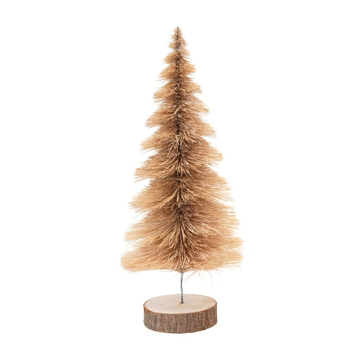 Creative CoOp Sisal Bottle Brush Tree with Wood Base, Natural