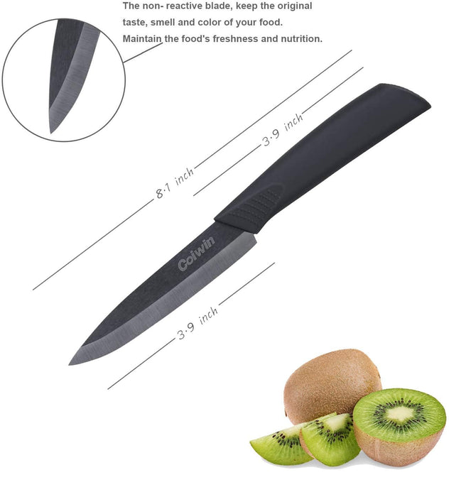 Vos Ceramic Knife Set, Ceramic Knives Set For Kitchen, Ceramic Kitchen  Knives With Holder, Ceramic Paring Knife 3, 4, 5, 6 Inch Black
