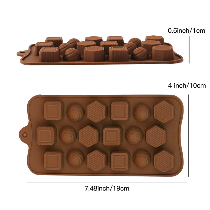Chocolate Bar Molds Silicone Set of 2 Break-Apart Chocolate Non-Stick  Protein and Energy Bar Mold Candy Mold Wax Melt Mold