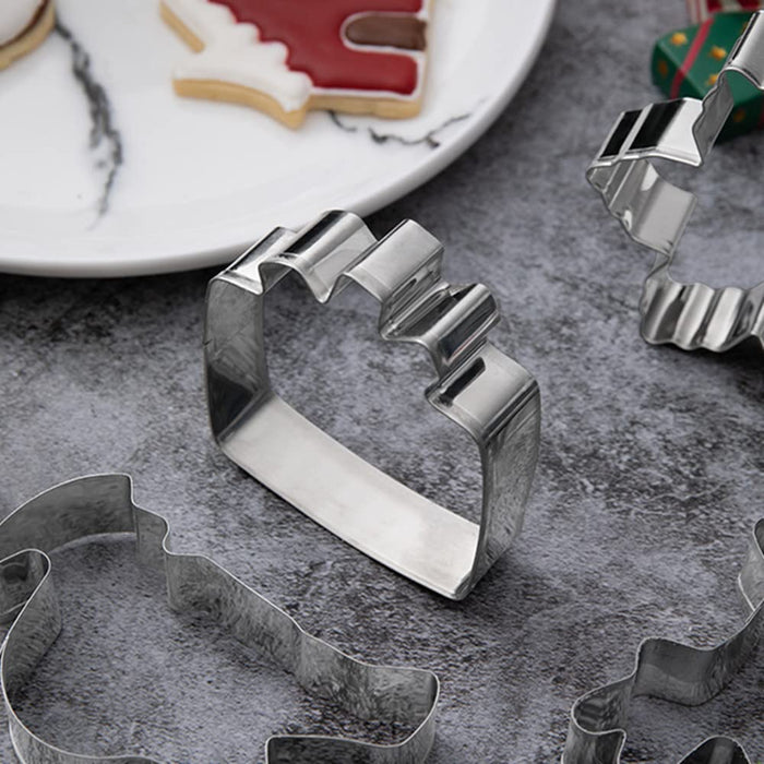 HaimoBurg 11pcs Christmas Cookie Cutters Set Stainless Steel Baking Cutters Holiday Cookie Cutters