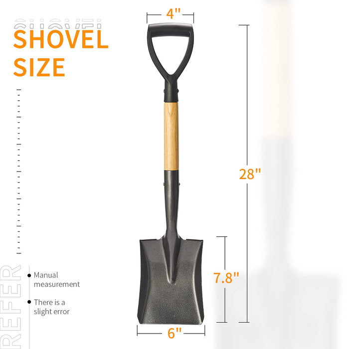 NC Small Garden Shovel, Kids Beach Shovel ,Shovel for Digging 28-inch with Wood Handle, Kids Snow Shovel,Mini Square Shovel ,Shovels for Gardening with D- Handle Gardening Tools, 28inch