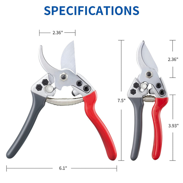 Bypass Pruning Shears, Professional Garden Shears, 8" Sharp Gardening Shears with SK5 Stainless Steel Blade, Garden Tools, Tree Trimmers Secateurs Garden Clippers Pruning Scissors