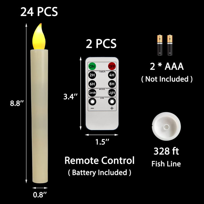 JunJoyce Led Battery Operated Flameless Taper Hanging Floating Candles —  CHIMIYA
