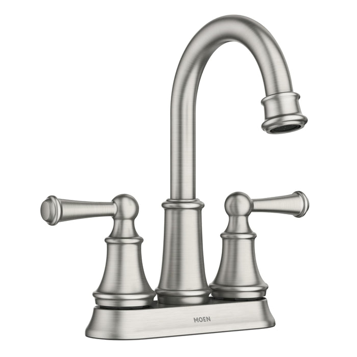 Moen 84162SRN Brecklyn Two Handle Centerset Lavatory Faucet, Center Dimensions 4 in Center, Spot Resist Brushed Nickel
