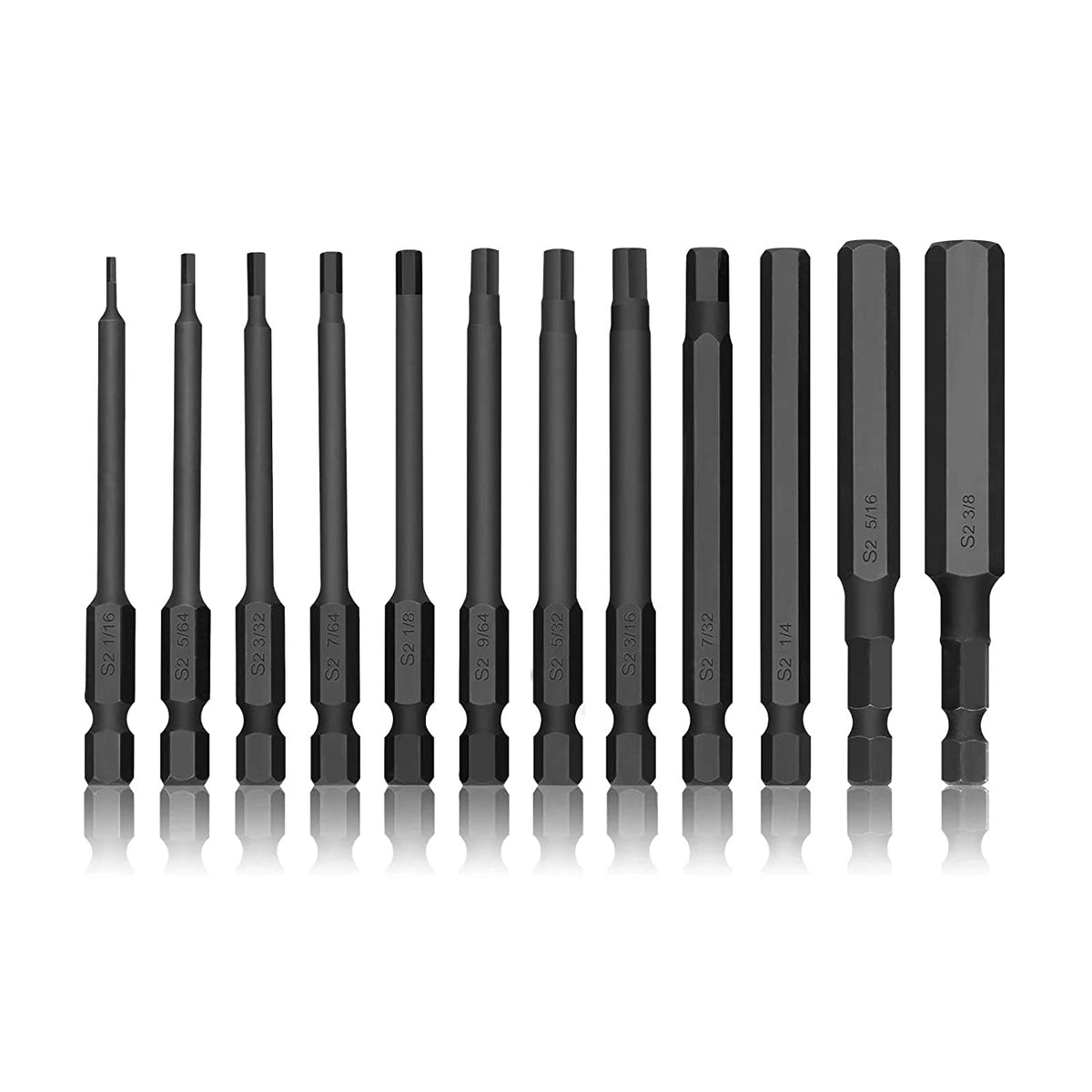Metric Allen Wrench Drill Bit Set - Premium 12pc Complete SAE Set w/Storage  Case and Bit Holder - 1.5mm - 10mm 1/4in Hex Shank Magnetic Bit Set - The