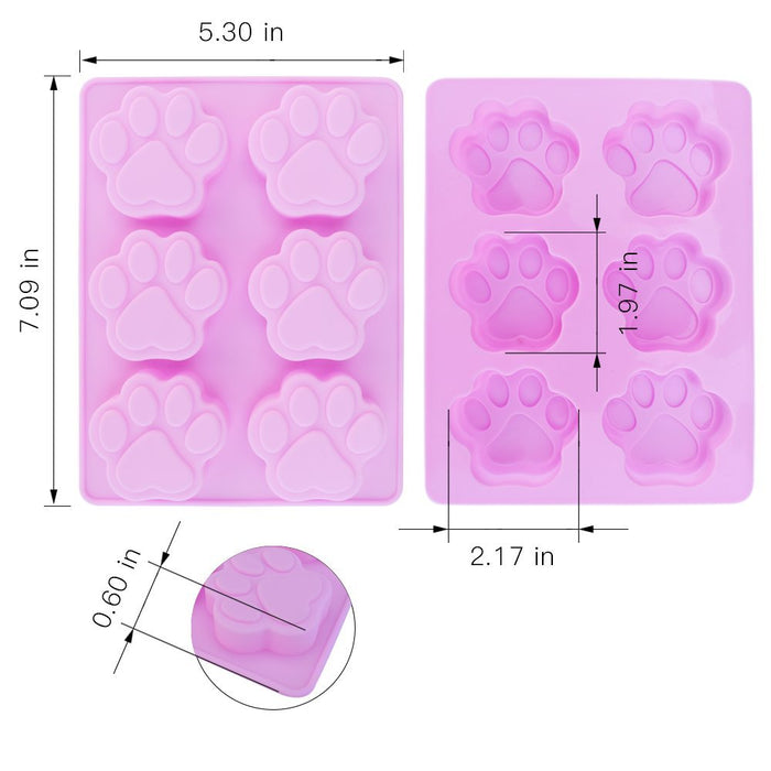 homEdge Puppy Dog Paw and Bone Silicone Molds, Non-Stick Food Grade Silicone Molds for Chocolate, Candy, Jelly, Ice Cube, Dog Treats Puppy Paw Bone S