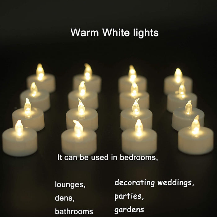 VicFlora Battery Operated Tea Lights Candles with Timer, Realistic