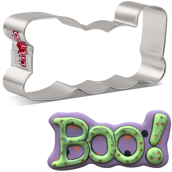 LILIAO BOO Cookie Cutter for Halloween - 4 x 2 inches - Stainless Steel