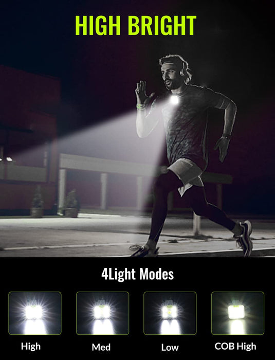 unibrite Running Light,2Pack LED Safety Light for Runners, 4 Light