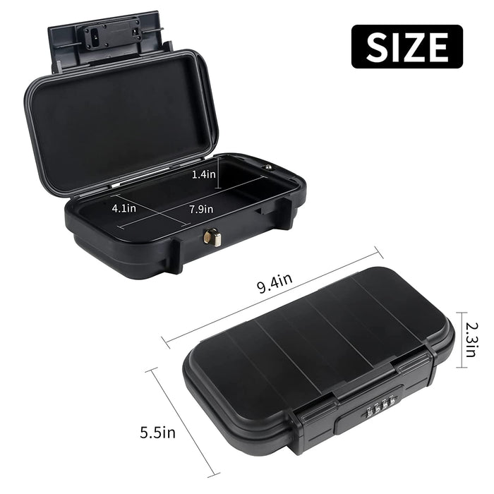 Huanlang Portable Safe Lock Box with Combination Lock Mini Beach Travel  Safe Waterproof Small Lockable Box