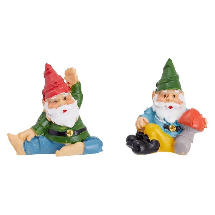 Juvale 4 Pieces Mini Garden Gnomes, Outdoor Fairy Miniature Statue Accessories Set, Decorations in Funny Poses, Yard Ornaments for Yoga s, Garden, Plant Pots Decor