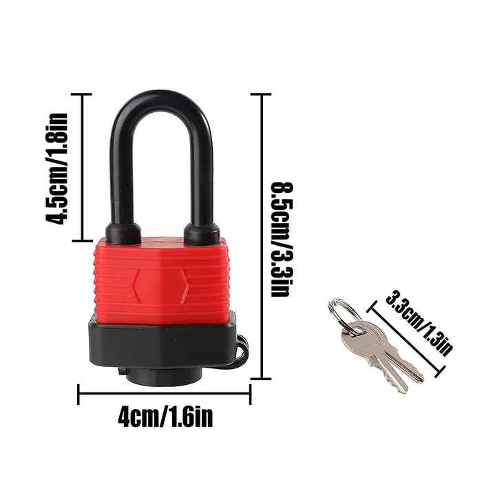 Padlock 40mm Long Beam Gym Locker Lock Keyed Padlocks,Stainless Padlock with 4 Keys,Stainless Lock with Key Padlock,Suitable for Gym Locker Lock