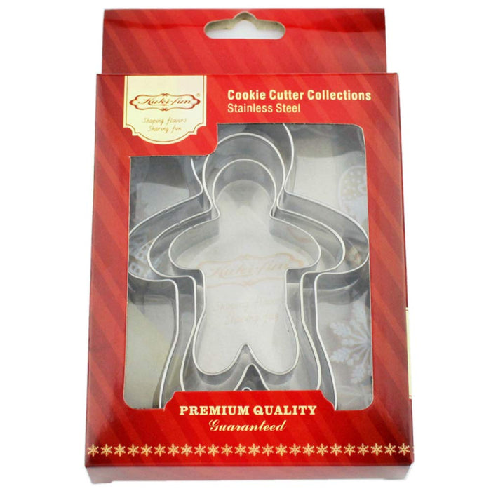 Kanntie Cookie Cutter Set - 3 Piece Assorted Szie– Premium Stainless Steel(Gingerbread)
