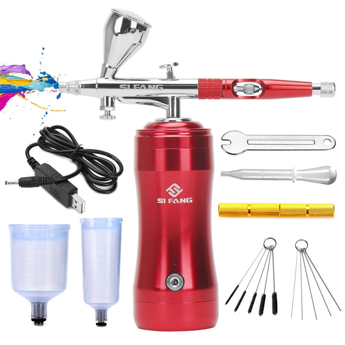 Cordless Airbrush System Compressor - Red