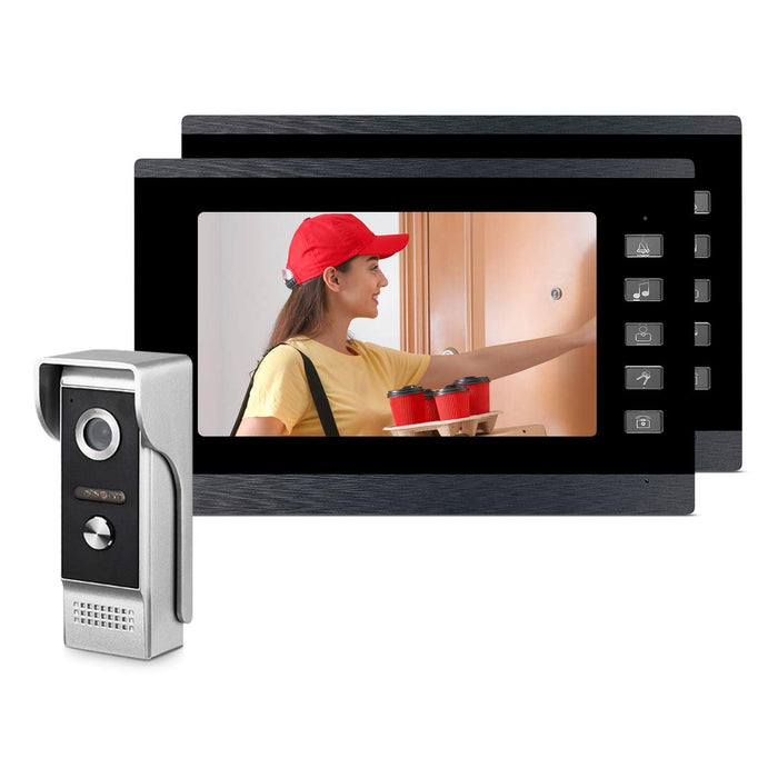 WOLILIWO Video Intercom System, 7 Inch doorbell with Camera and Monitor,  Video doorbell with IR-Cut Rainproof Outdoor Camera Visual Two-Way Intercom