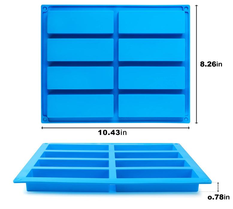 8/12 Cavity Large Rectangle Silicone Mold For Granola Cereal Bars And  Chocolate Bars, Suitable For Chocolate, Muffin, Brownie, Cornbread,  Cheesecake, Pudding