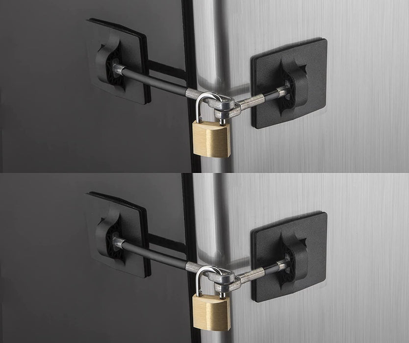 Keyless Refrigerator Lock - Heavy Duty Combination Fridge Lock, Easy to  Install and Use (Black) White 