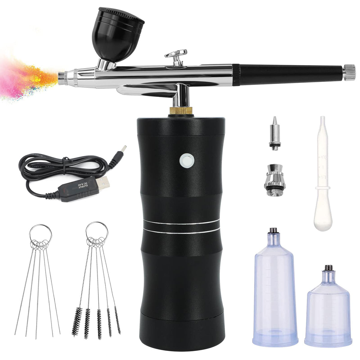 Airbrush Makeup Machine Kit with Spray Gun Air Compressor 0.4mm Needles for  Beauty Cosmetic Skin Care Tattoos Manicure Body Painting