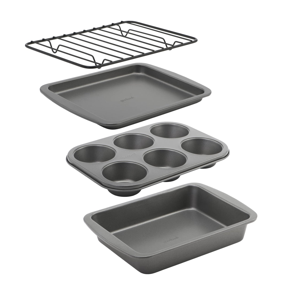 G & S Metal Products Company Ovenstuff Toaster Oven 8-Piece Bakeware Set,  Gray