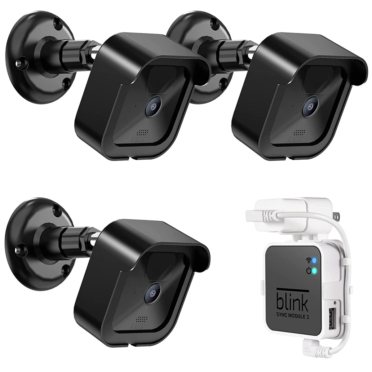 All-New Blink Outdoor Camera Surveillance Mount, 3 Pack Weatherproof  Protective Housing and 360 Degree Adjustable Mount with Sync Module 2 Mount  (Blink Camera are Not Included) 