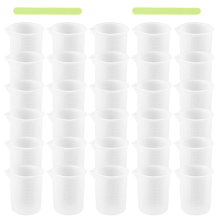 SENJEOK 30 PCS 100ml Silicone Measuring Cups, Silicone Mixing Cups