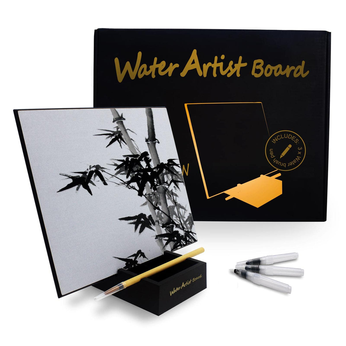 Original Buddha Board Art Set Water Painting w/Bamboo Brush & Stand New !  Zen