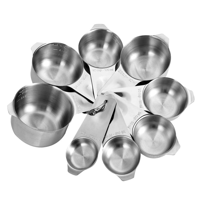 7Pcs Measuring Cups Set Stainless Steel Measuring Coffee Spoon Heavy Duty  Measure Cup Kitchen Accessories for Cooking and Baking