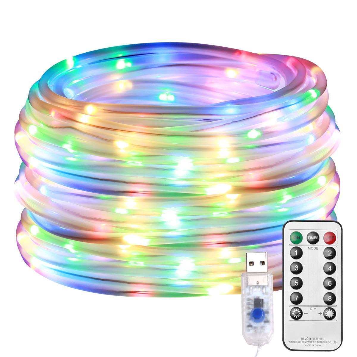 LE LED Rope Lights Outdoor, Multi Colored Indoor String Lights