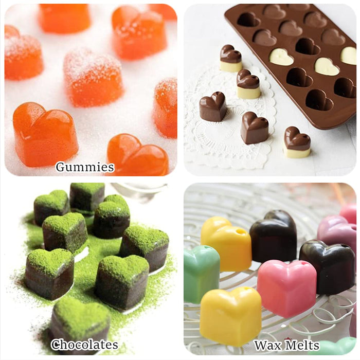 JOERSH Chocolate Molds Candy Molds Silicone Fancy Shapes for Fat Bombs, Caramels, Jello, Gummy, Truffles, Ice Cubes - Pack of 5 Make 93 Chocolates in One Go