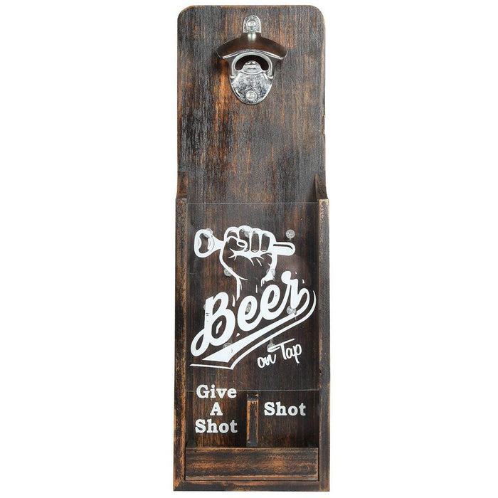 Lily’s Home Beer Bottle Cap Shadow Box Game, Wall Mounted Beer Bottle Opener: Beer On Tap. Makes the Ideal  for the Beer Lover.