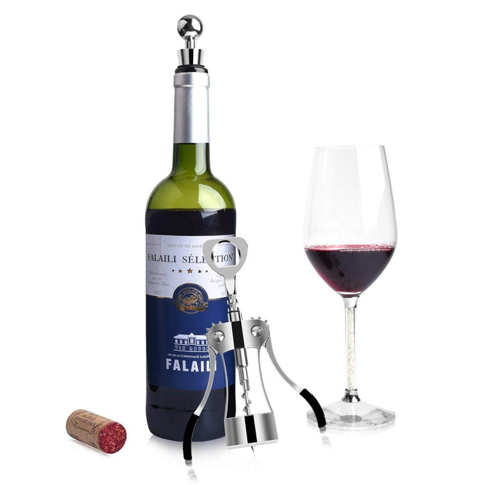 Foho Wine Opener, Premium Multifunctional Wing Corkscrew Wine Bottle Opener, Luxury Waiter Corkscrew with Stopper Set for Wine