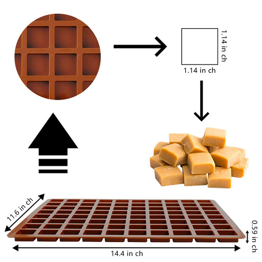 Palksky Silicone Molds for Candy Chocolate Gummy baking, (2 PCS) 126 Cavity  Mini Square mold for Ice Cube Pralines Caramels
