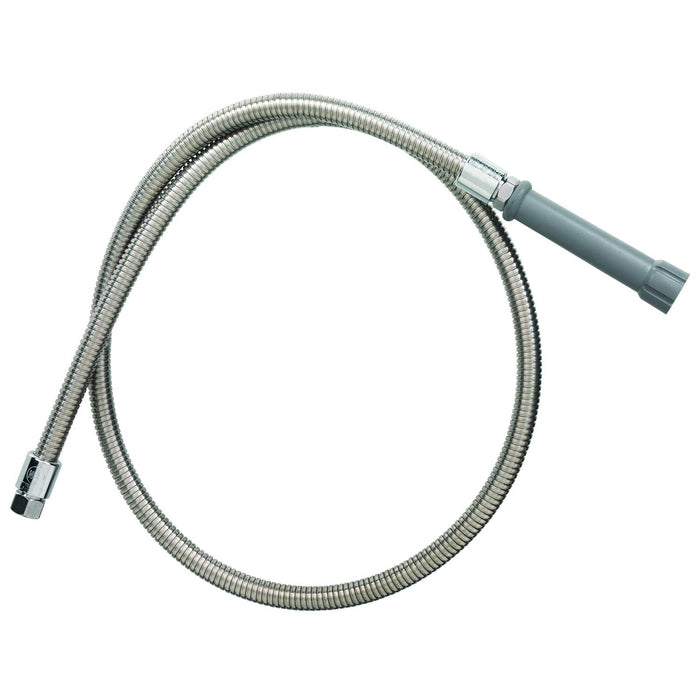 T&S Brass B-0044-H Pre-Rinse Hose, 44" Flexible Stainless Steel Hose with Heat Resistant Gray Handle , Silver