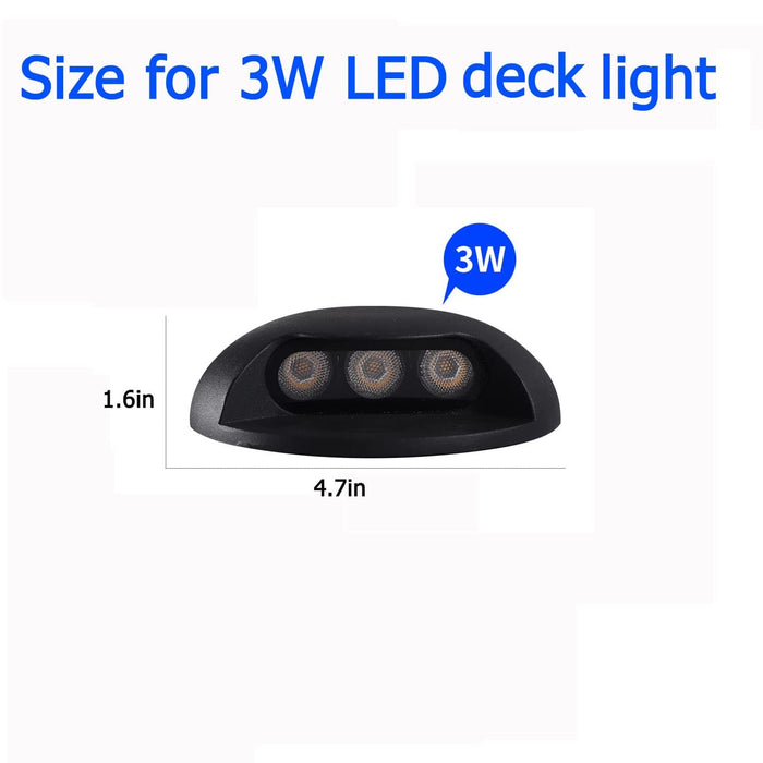 4pcs Waterproof LED Deck Lights, 3W Surface Mount Spotlights, Line Voltage 110V - 240V, Modern Outdoor Landscape Step Lamp, Aluminum Housing Fence Lights Wired ( Color : Red , Size : 3w(111-240v) )