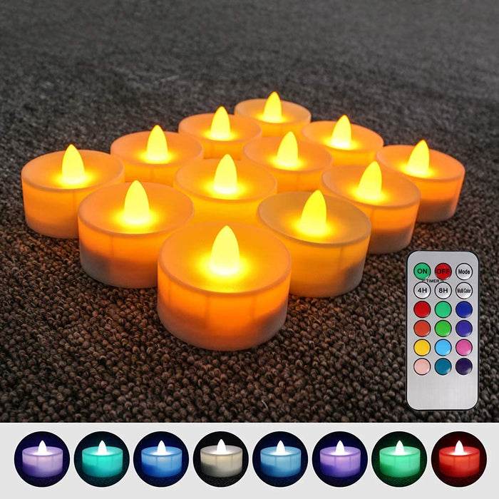6Pcs Color Changing LED Tea Lights Bulk,Flameless Tealight Candles with  Colorful Lights
