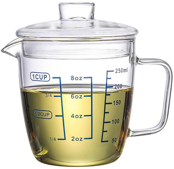 New Glass Beaker Coffee Measuring Cup Mug With Handle Spout Milk