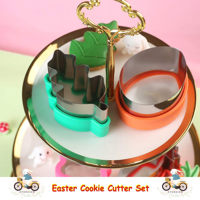 Cookie Cutters - Easter Cookie Cutters - 9 Pieces - Egg Cookie Cutters, Bunny, Rabbit, Carrot, Butterfly - Holiday Cookie Cutters