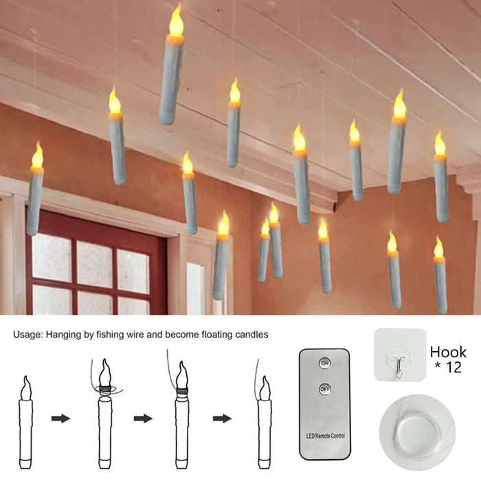 JunJoyce Led Battery Operated Flameless Taper Hanging Floating Candles —  CHIMIYA