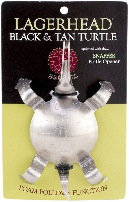 HIC Kitchen Brutul Black And Tan Turtle Beer Layering Tool, Stainless Steel