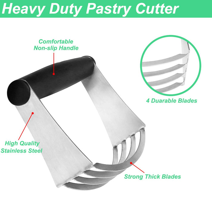 Dough Cutter with Handle (Round) Heavy Duty Stainless Steel, 4 | Bakedeco