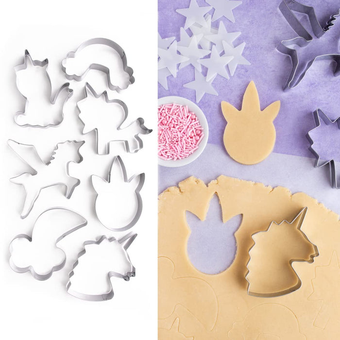 Cookie Cutter Kingdom, Unicorn Themed Cookie Cutter Set, 7 Piece Set, Cookie Cutters Shape, Biscuit Fondant Cutters for Party