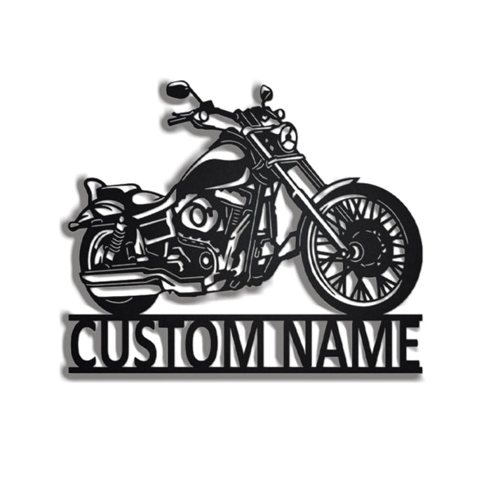 Nanlili PoroX Custom Motorcycle Metal Wall Art, Personalized Biker Name Sign,Motorcycle Housewarming s Home?Monogram Door Hanger