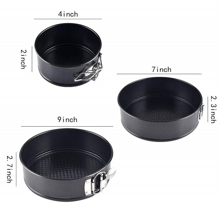 Set of 3pcs Kitchen Springform Pan Tiered Cake Pans 4 7 9 Carbon Steel  Oven Cake Bakeware for Cheesecake - AliExpress