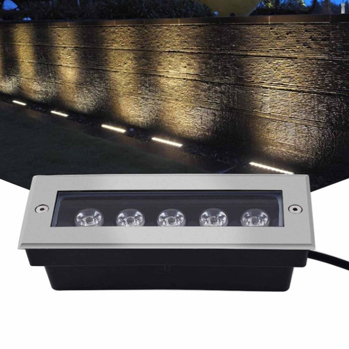 Ground LED Landscape Lights - Outdoor Buried Lights, AC85-265V Underground Light, IP67 Waterproof Rectangle Embedded Led Lights, Waterproof Stainless Steel Outdoor Floor Lamp (Color : Yellow Light,