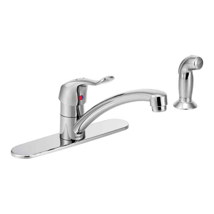 Moen 8707 Commercial M-DURA One-Handle Kitchen Faucet with Side Spray, 1.5 GPM, Chrome