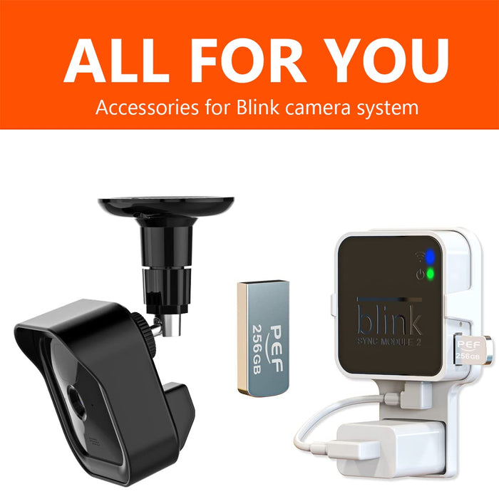 256GB USB Flash Drive and Outlet Wall Mount for Blink Sync Module 2, Save  Space and Easy Move Mount Bracket Holder for Blink Outdoor Indoor Security